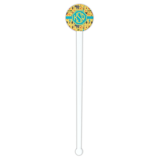 African Safari White Plastic 7" Stir Stick - Round - Single Stick