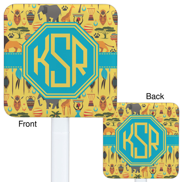 African Safari White Plastic Stir Stick - Double Sided - Approval