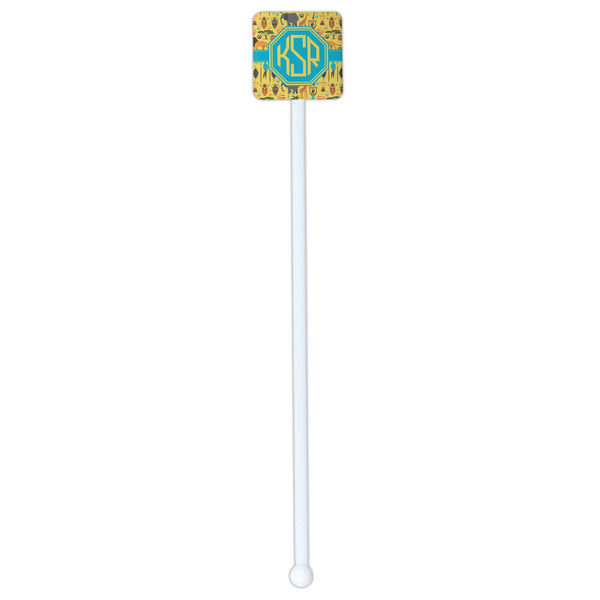 African Safari White Plastic Stir Stick - Single Sided - Square - Single Stick