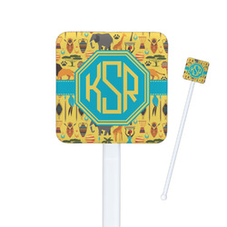 African Safari Square Plastic Stir Sticks - Double Sided (Personalized)