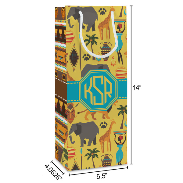 African Safari Wine Gift Bag - Dimensions