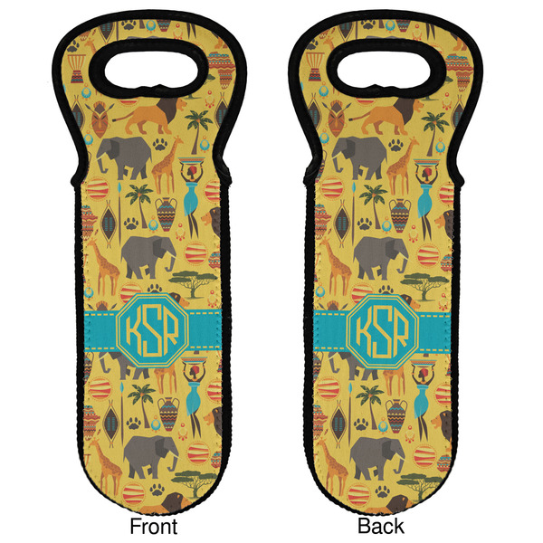 African Safari Wine Tote Front & Back