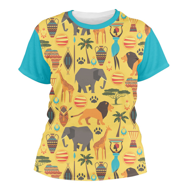 Custom African Safari Women's Crew T-Shirt - Large