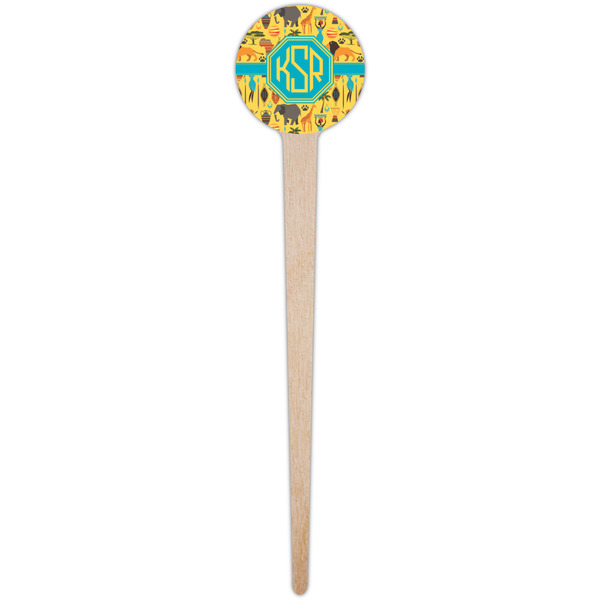 African Safari Wooden 4" Food Pick - Round - Single Pick