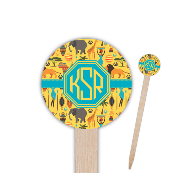 Custom African Safari Round Wooden Food Picks (Personalized)