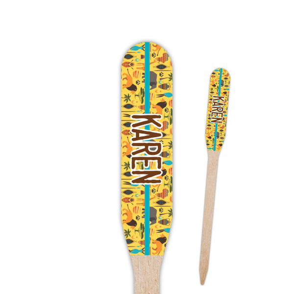 Custom African Safari Paddle Wooden Food Picks - Double Sided (Personalized)