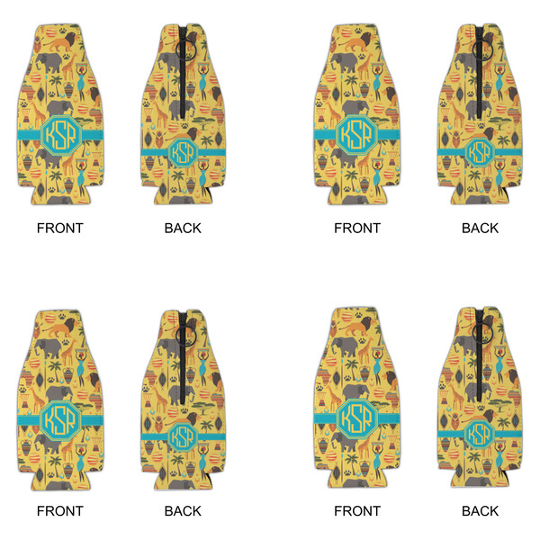 African Safari Zipper Bottle Cooler - Set of 4 - APPROVAL