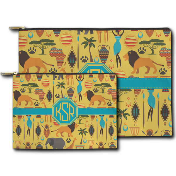 African Safari Zippered Pouches - Size Comparison