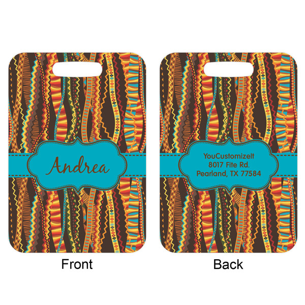 African Ribbons Aluminum Luggage Tag (Front + Back)