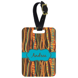 Tribal Ribbons Metal Luggage Tag w/ Name or Text