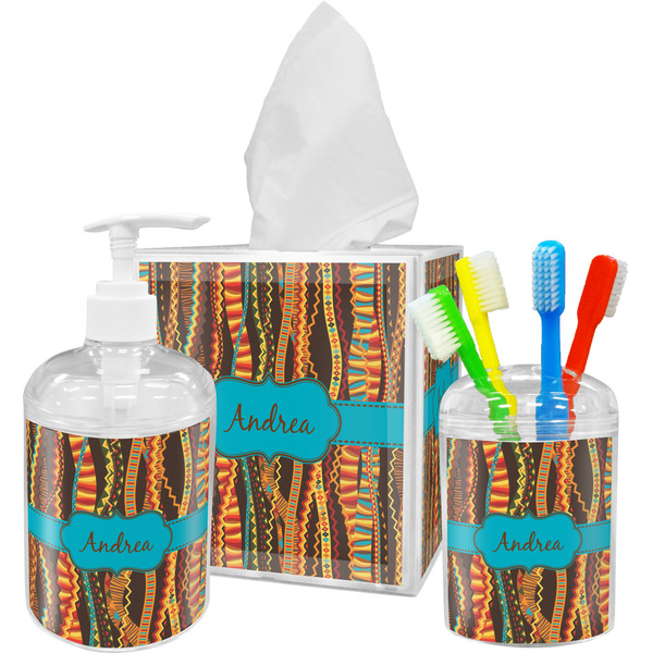 African Ribbons Bathroom Accessories Set (Personalized)