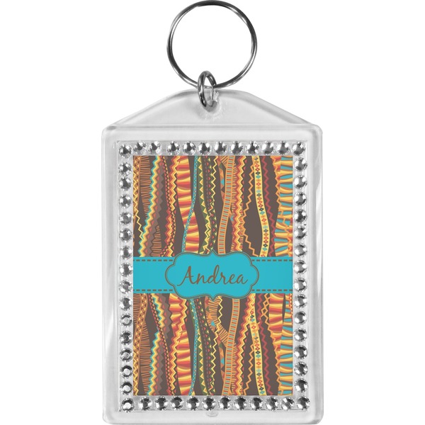 Custom Tribal Ribbons Bling Keychain (Personalized)