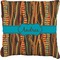 African Ribbons Burlap Pillow 16"