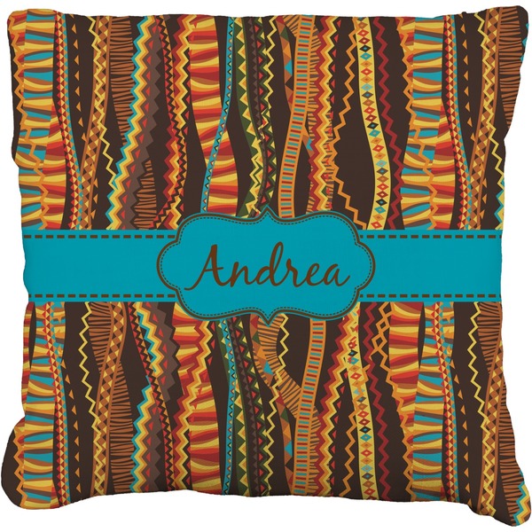 Custom Tribal Ribbons Faux-Linen Throw Pillow 18" (Personalized)