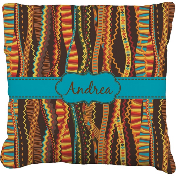 Custom Tribal Ribbons Faux-Linen Throw Pillow 20" (Personalized)