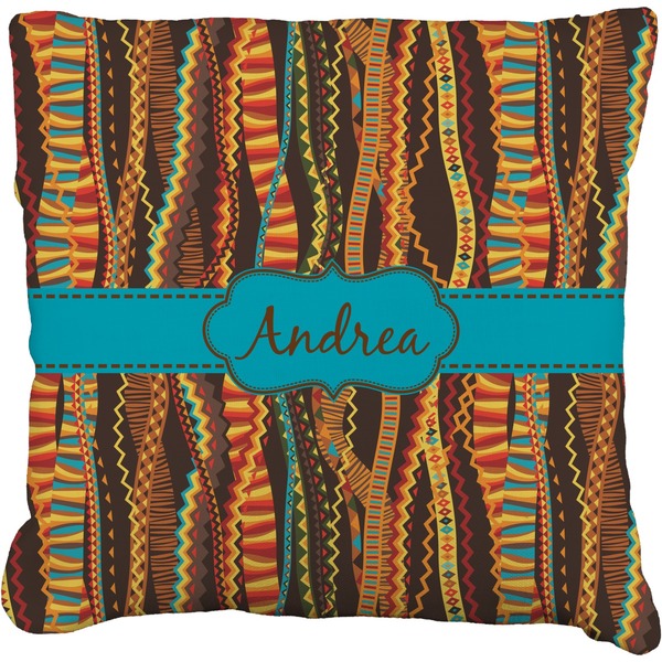 Custom Tribal Ribbons Faux-Linen Throw Pillow 26" (Personalized)