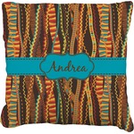 Tribal Ribbons Faux-Linen Throw Pillow (Personalized)