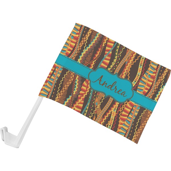 Custom Tribal Ribbons Car Flag - Small w/ Name or Text