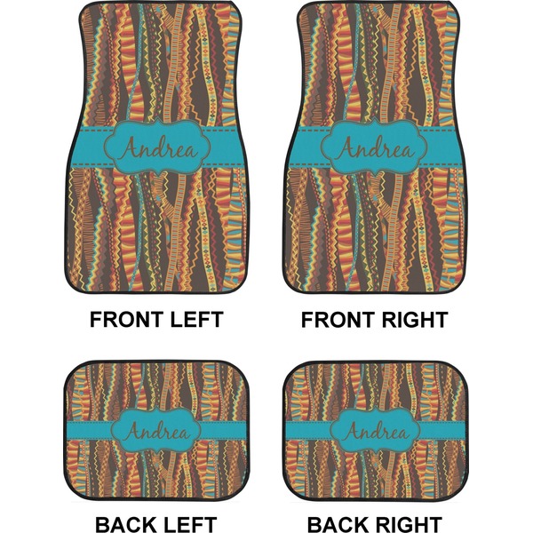 African Ribbons Car Floor Mats Set (2F + 2B)