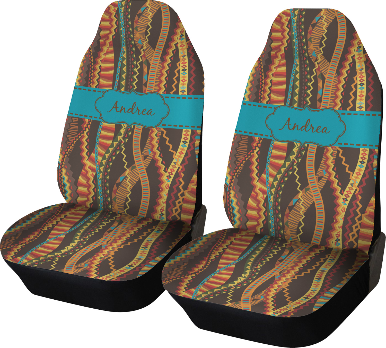 (Custom Personalised) Cook Islands Mauke Car Seat Covers - Tribal Pattern - LT12