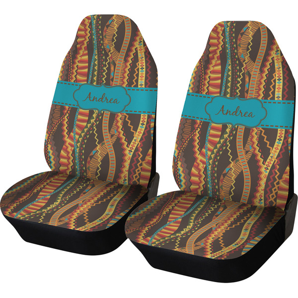 Custom Tribal Ribbons Car Seat Covers (Set of Two) (Personalized)
