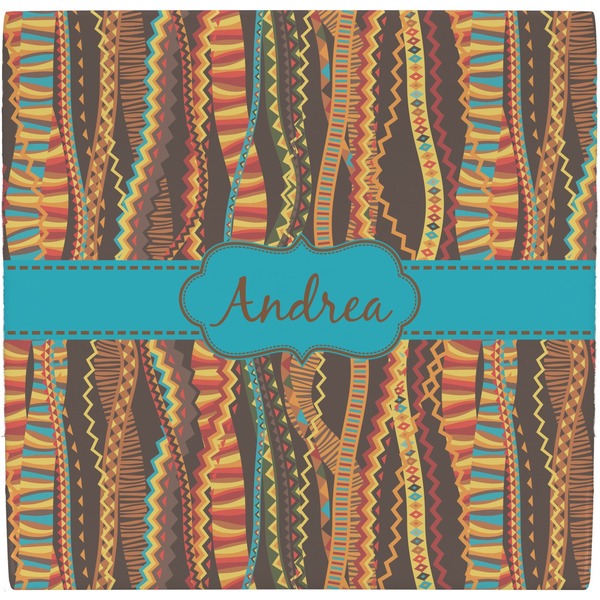 Custom Tribal Ribbons Ceramic Tile Hot Pad (Personalized)