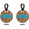 African Ribbons Circle Luggage Tag (Front + Back)