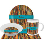 Tribal Ribbons Dinner Set - Single 4 Pc Setting w/ Name or Text