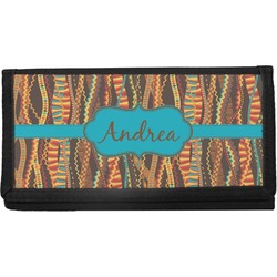 Tribal Ribbons Canvas Checkbook Cover (Personalized)
