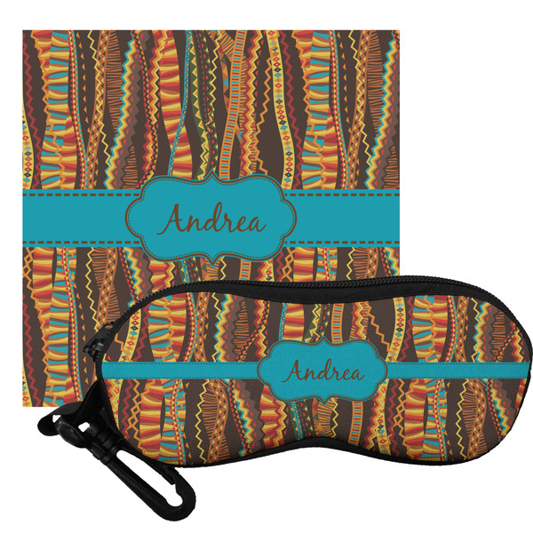 Custom Tribal Ribbons Eyeglass Case & Cloth (Personalized)