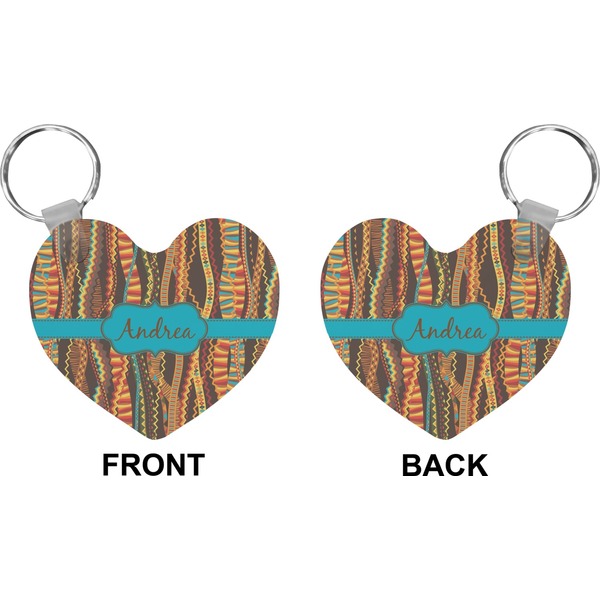 African Ribbons Heart Keychain (Front + Back)