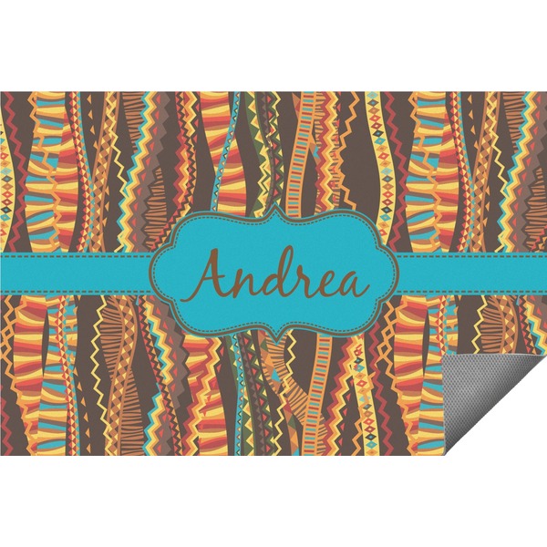 Custom Tribal Ribbons Indoor / Outdoor Rug (Personalized)