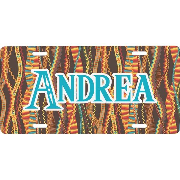 Custom Tribal Ribbons Front License Plate (Personalized)
