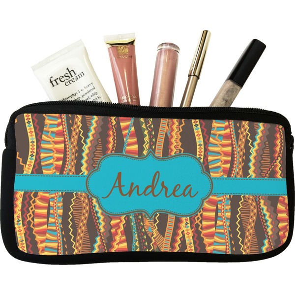 Custom Tribal Ribbons Makeup / Cosmetic Bag - Small (Personalized)