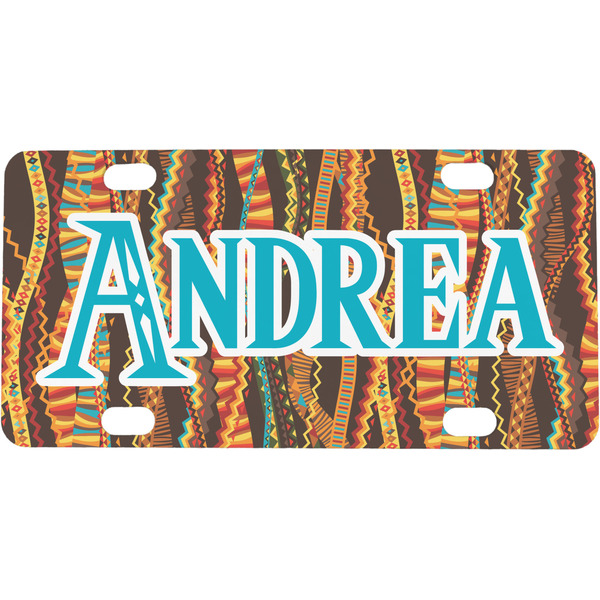 Custom Tribal Ribbons Mini / Bicycle License Plate (4 Holes) (Personalized)