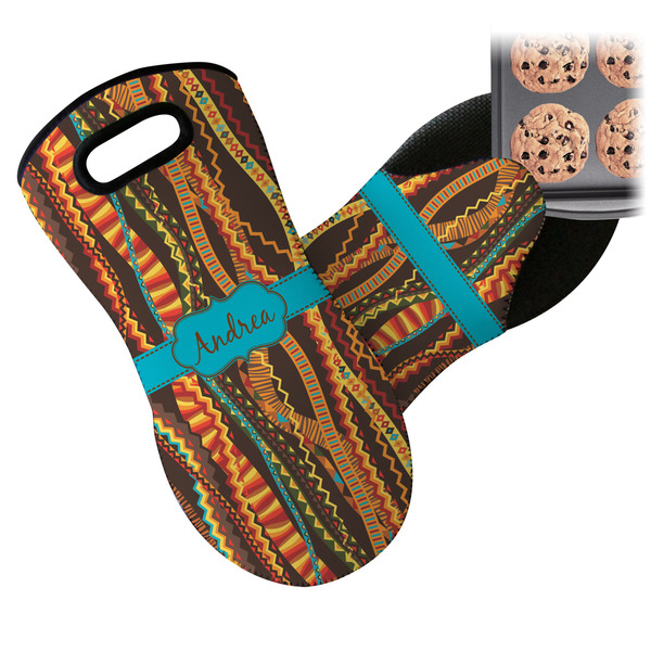 African Ribbons Neoprene Oven Mitt