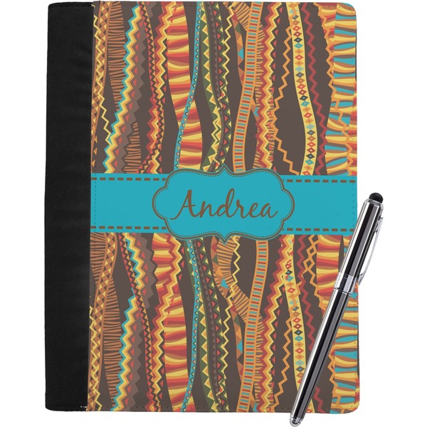 Custom Tribal Ribbons Notebook Padfolio - Large w/ Name or Text