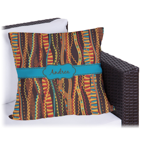 Custom Tribal Ribbons Outdoor Pillow - 16" (Personalized)