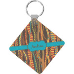 Tribal Ribbons Diamond Plastic Keychain w/ Name or Text