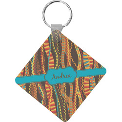 Tribal Ribbons Diamond Plastic Keychain w/ Name or Text
