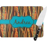 Tribal Ribbons Rectangular Glass Cutting Board (Personalized)
