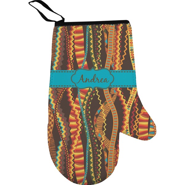 Custom Tribal Ribbons Right Oven Mitt (Personalized)