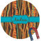 Tribal Ribbons Round Fridge Magnet (Personalized)