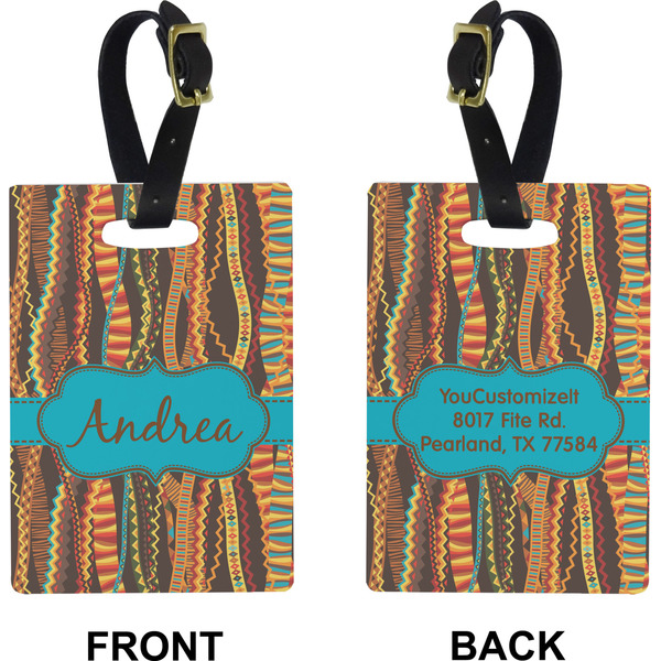 African Ribbons Rectangle Luggage Tag (Front + Back)