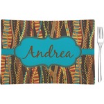Tribal Ribbons Glass Rectangular Appetizer / Dessert Plate (Personalized)