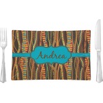 Tribal Ribbons Glass Rectangular Lunch / Dinner Plate (Personalized)