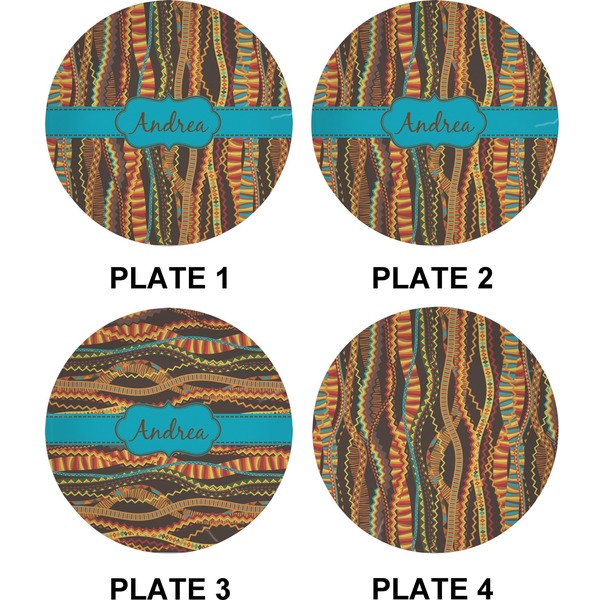 African Ribbons Set of Appetizer / Dessert Plates (Approval)