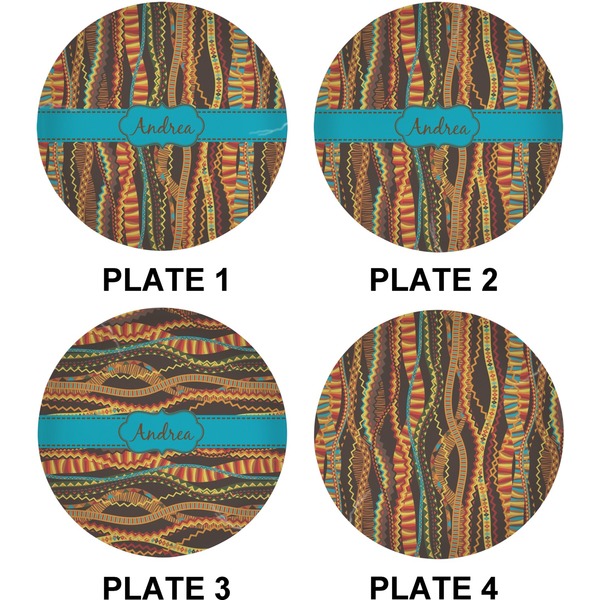 African Ribbons Set of Lunch / Dinner Plates (Approval)
