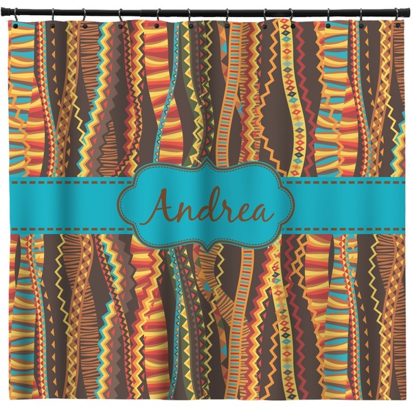 Custom Tribal Ribbons Shower Curtain - 71" x 74" (Personalized)