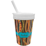 Tribal Ribbons Sippy Cup with Straw (Personalized)